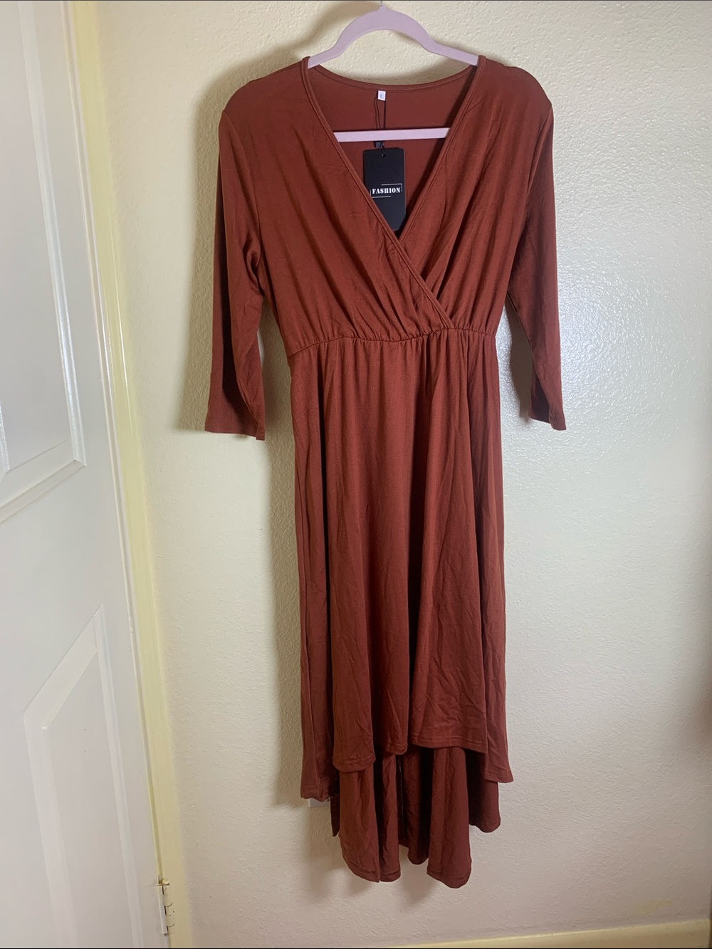 NWT FASHION Rust High-Low Dress, Size L